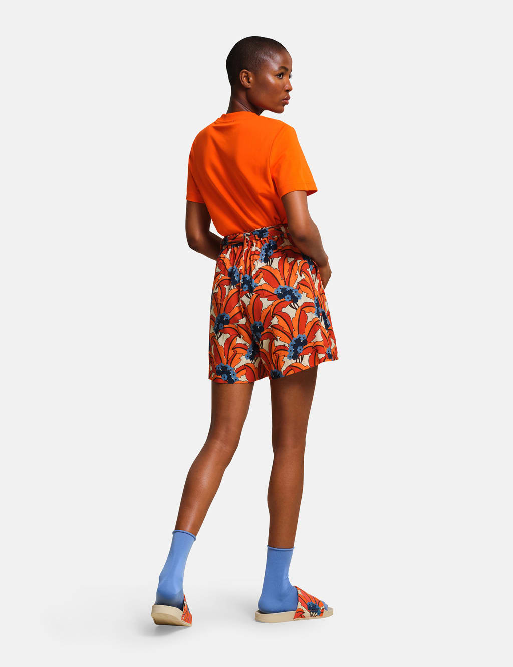 Orla Kiely Cotton Rich Floral Paperbag Shorts Regatta M S
