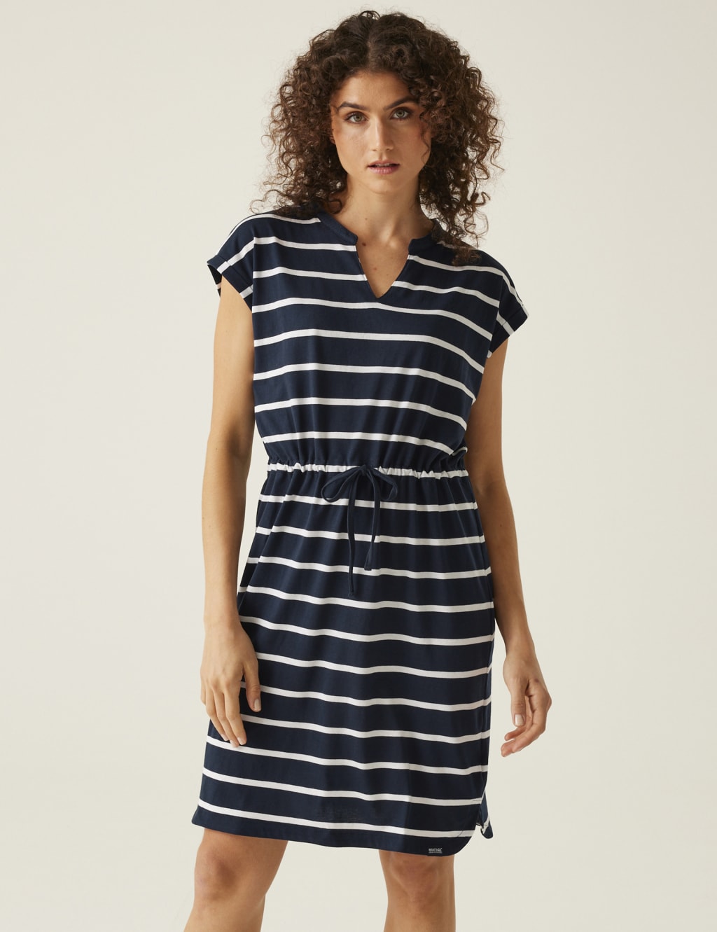Bayletta Cotton Blend Striped Waisted Dress 1 of 5