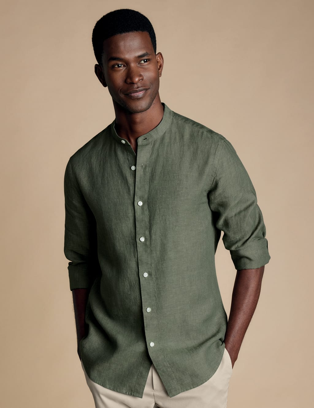 Grandad collar shirt clearance