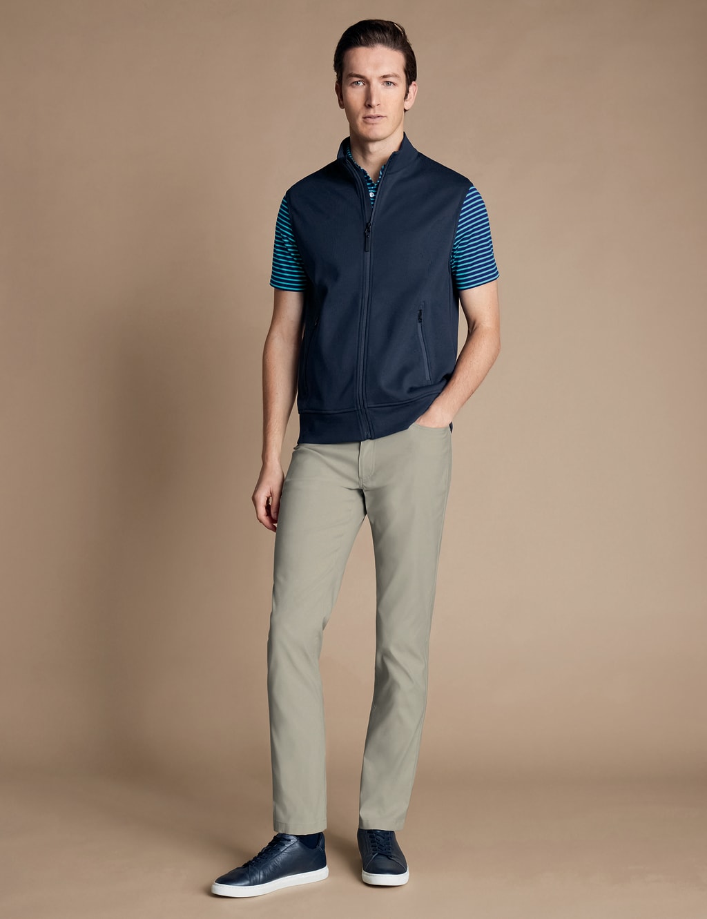 Pure Cotton Funnel Neck Zip Up Gilet 3 of 7