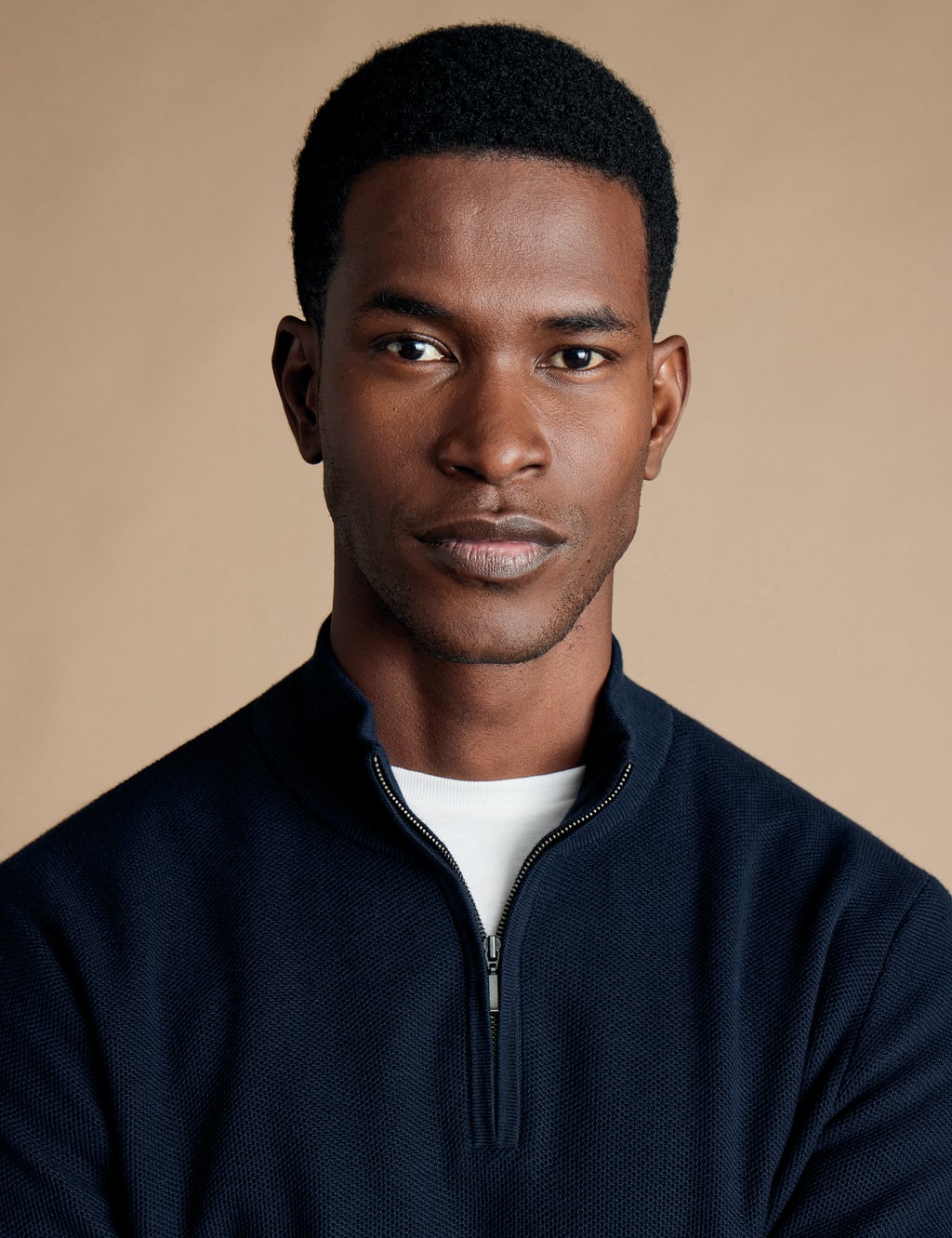 Pure Cotton Textured Half Zip Jumper 3 of 6
