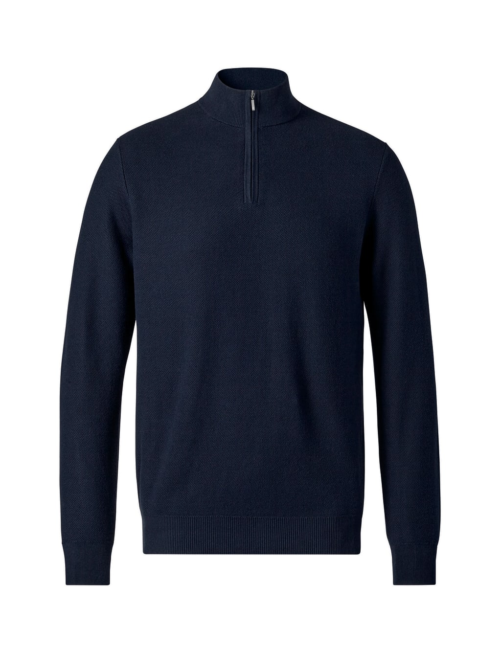 Pure Cotton Textured Half Zip Jumper 2 of 6