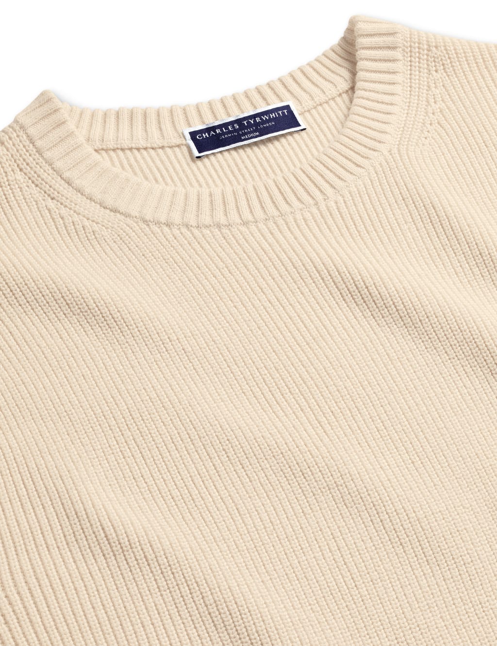 Pure Cotton Ribbed Crew Neck Jumper 4 of 5