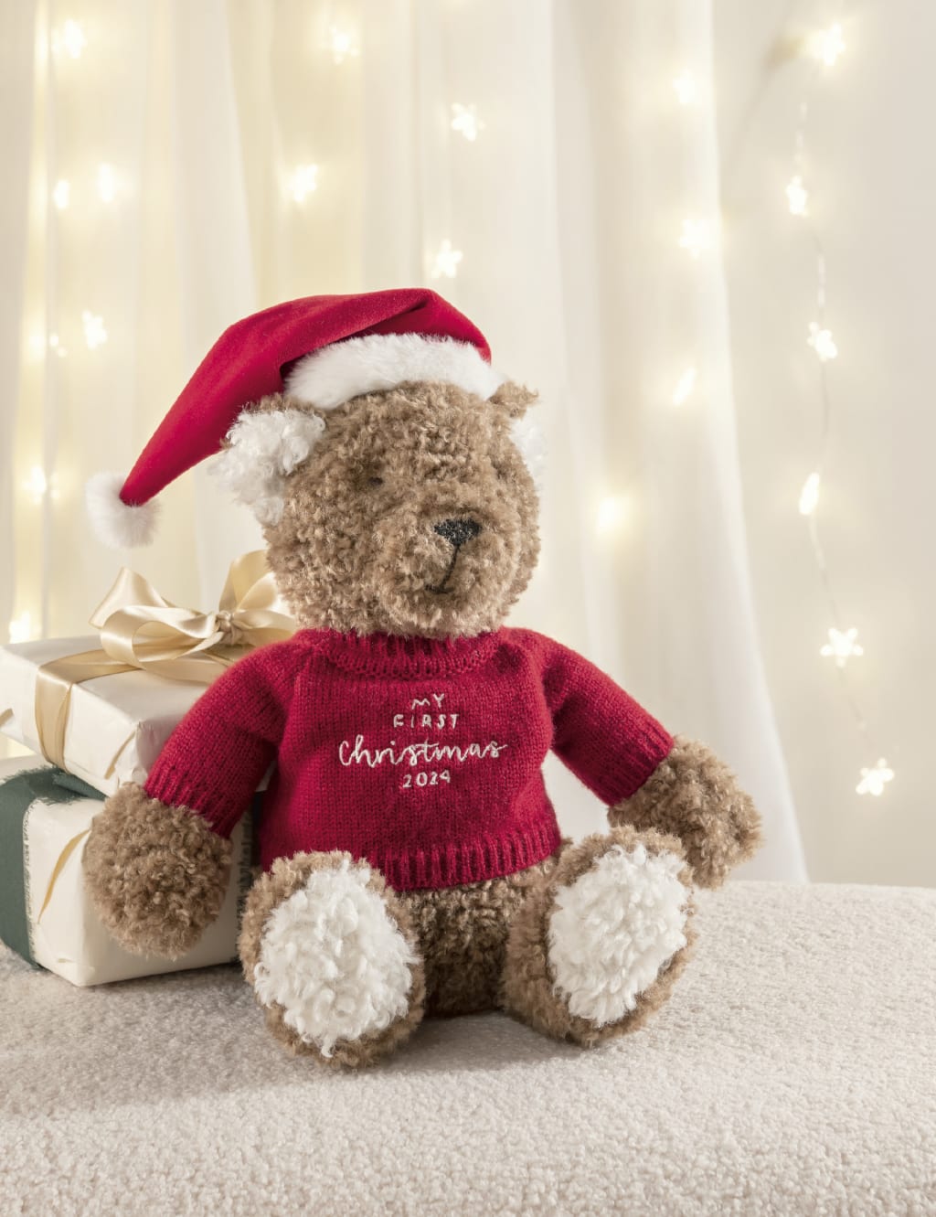 My First Christmas Bear Soft Toy 0 Mths Mamas Papas M S