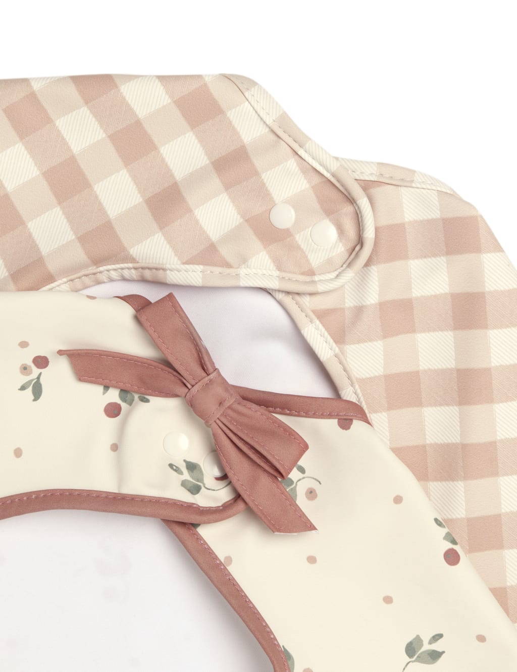2pk Checked & Cherry Dribble Bibs 3 of 4