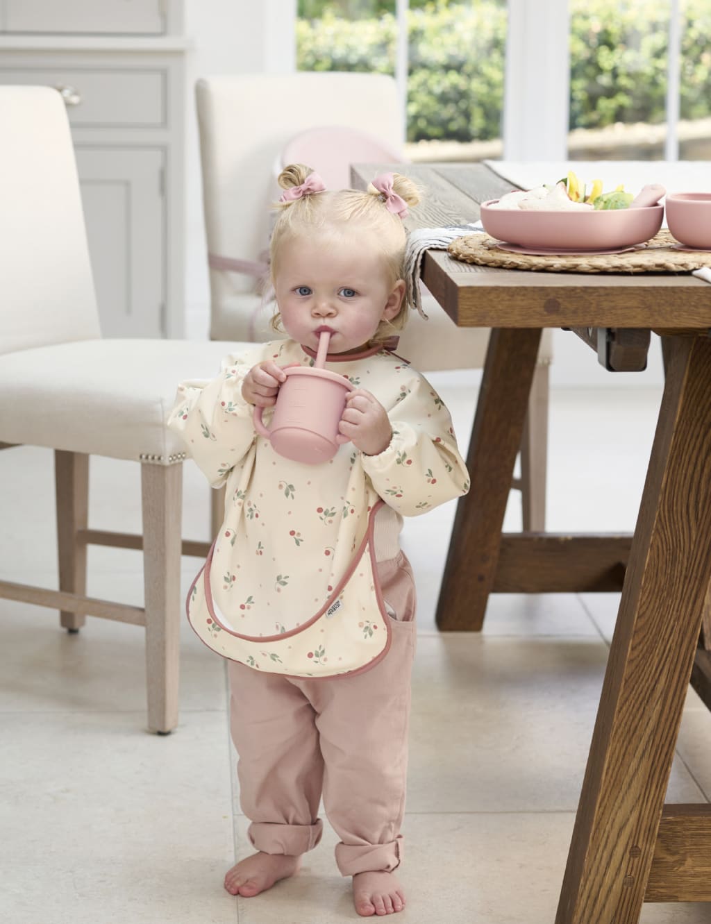 2pk Checked & Cherry Dribble Bibs 4 of 4