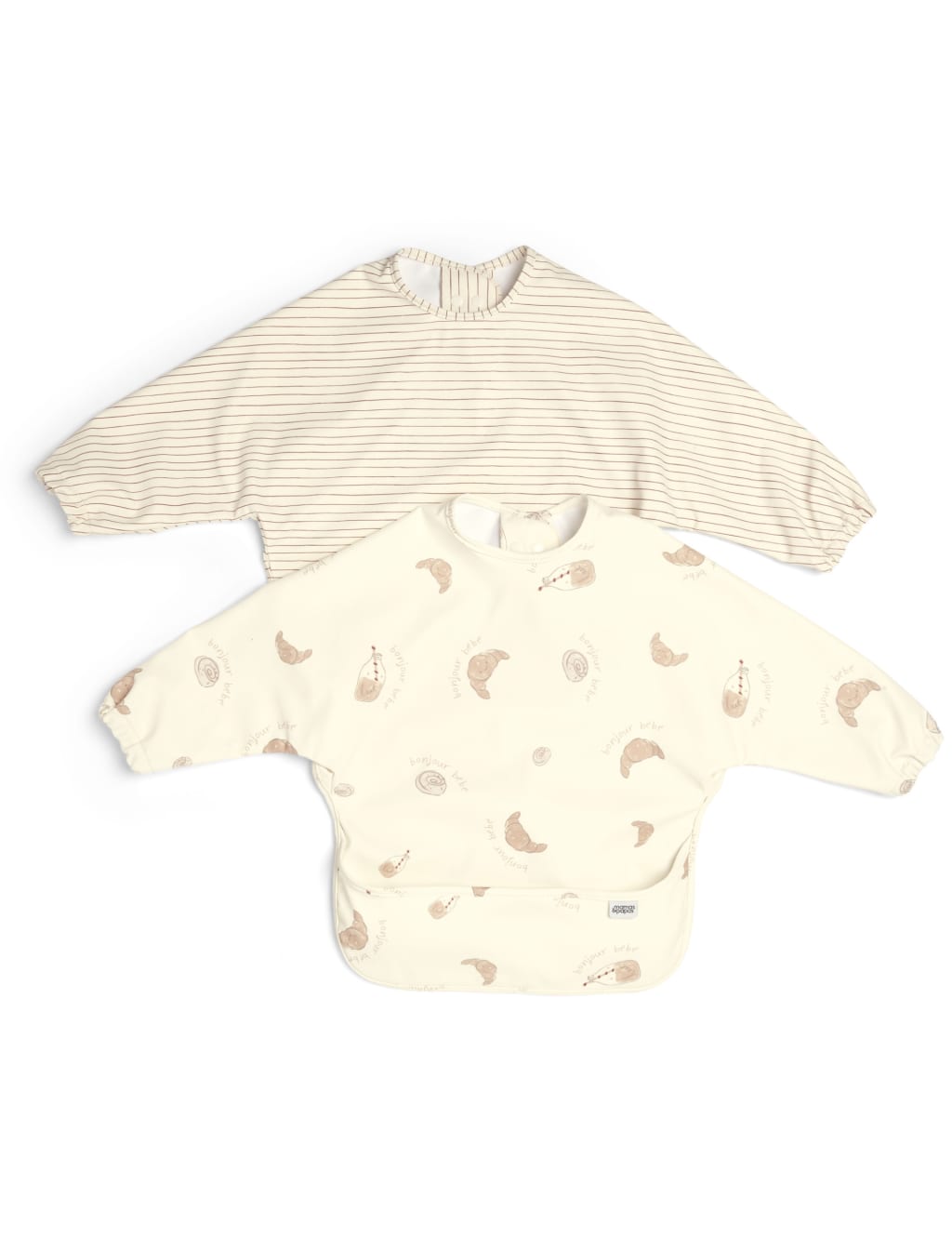 2pk Striped & Breakfast Dribble Bibs 2 of 4