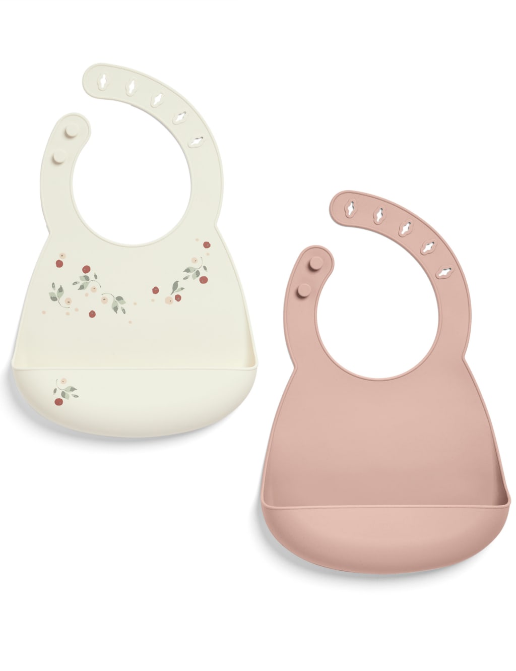 2pk Plain & Floral Dribble Bibs 2 of 4