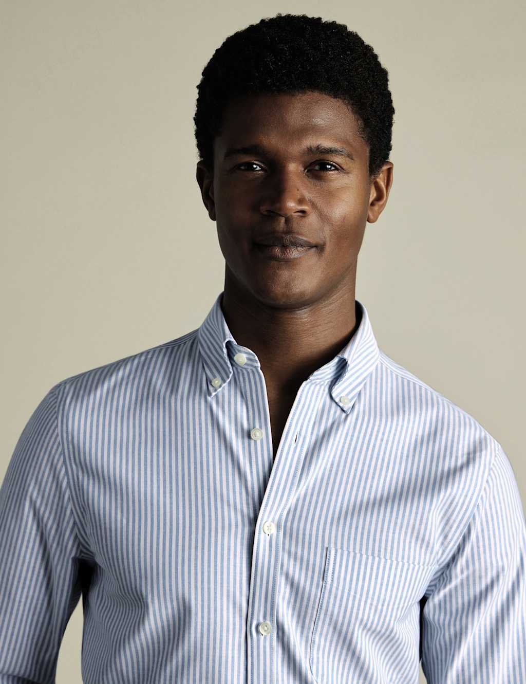 Slim Fit Cotton Rich Striped Oxford Shirt 3 of 6