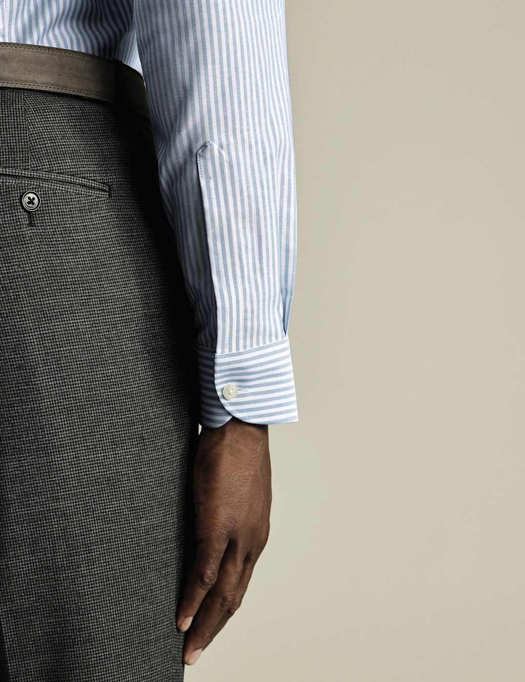 Slim Fit Cotton Rich Striped Oxford Shirt 4 of 6