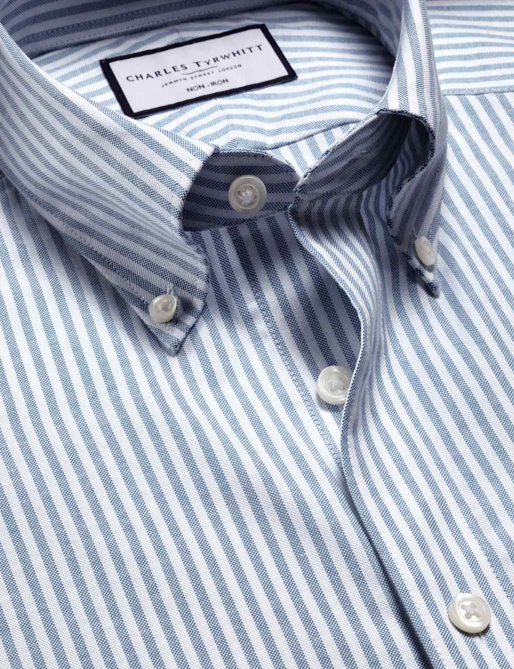 Slim Fit Cotton Rich Striped Oxford Shirt 5 of 6