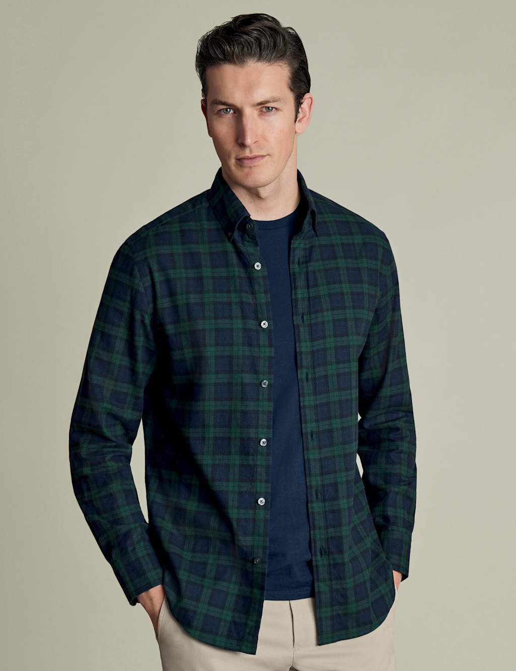 Slim Fit Pure Cotton Check Flannel Shirt 1 of 6
