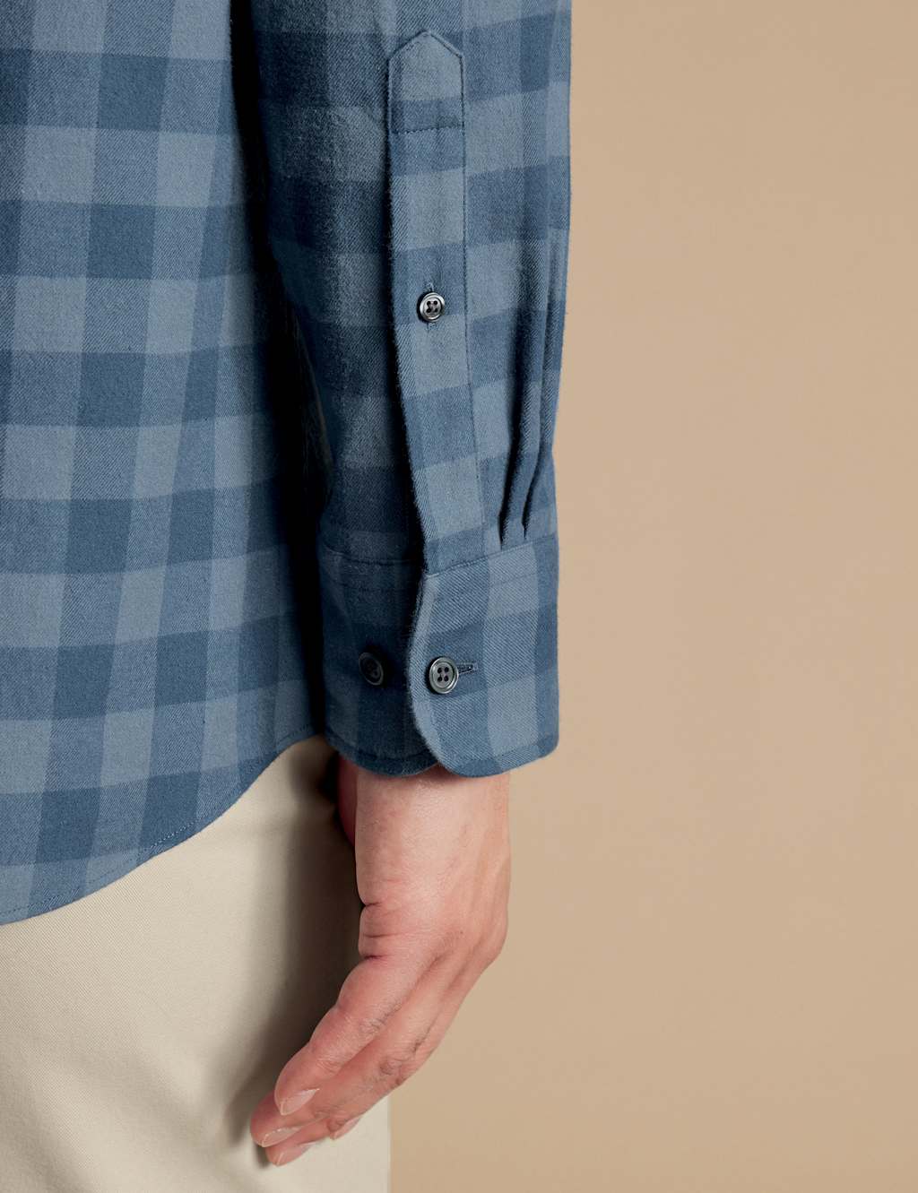 Slim Fit Brushed Cotton Gingham Check Shirt 4 of 6
