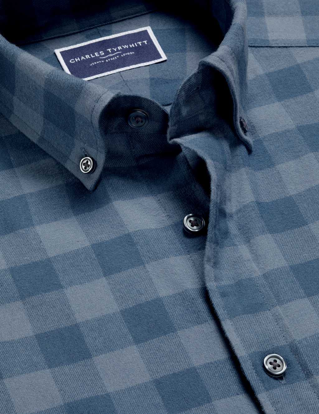 Slim Fit Brushed Cotton Gingham Check Shirt 5 of 6