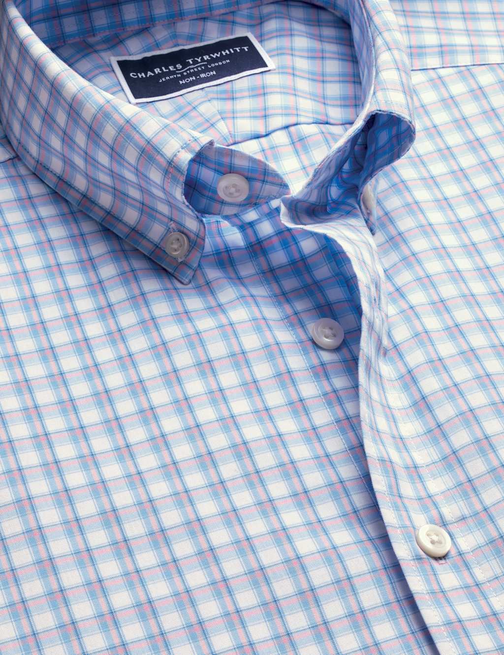Non Iron Slim Fit Stretch Check Oxford Shirt 4 of 5