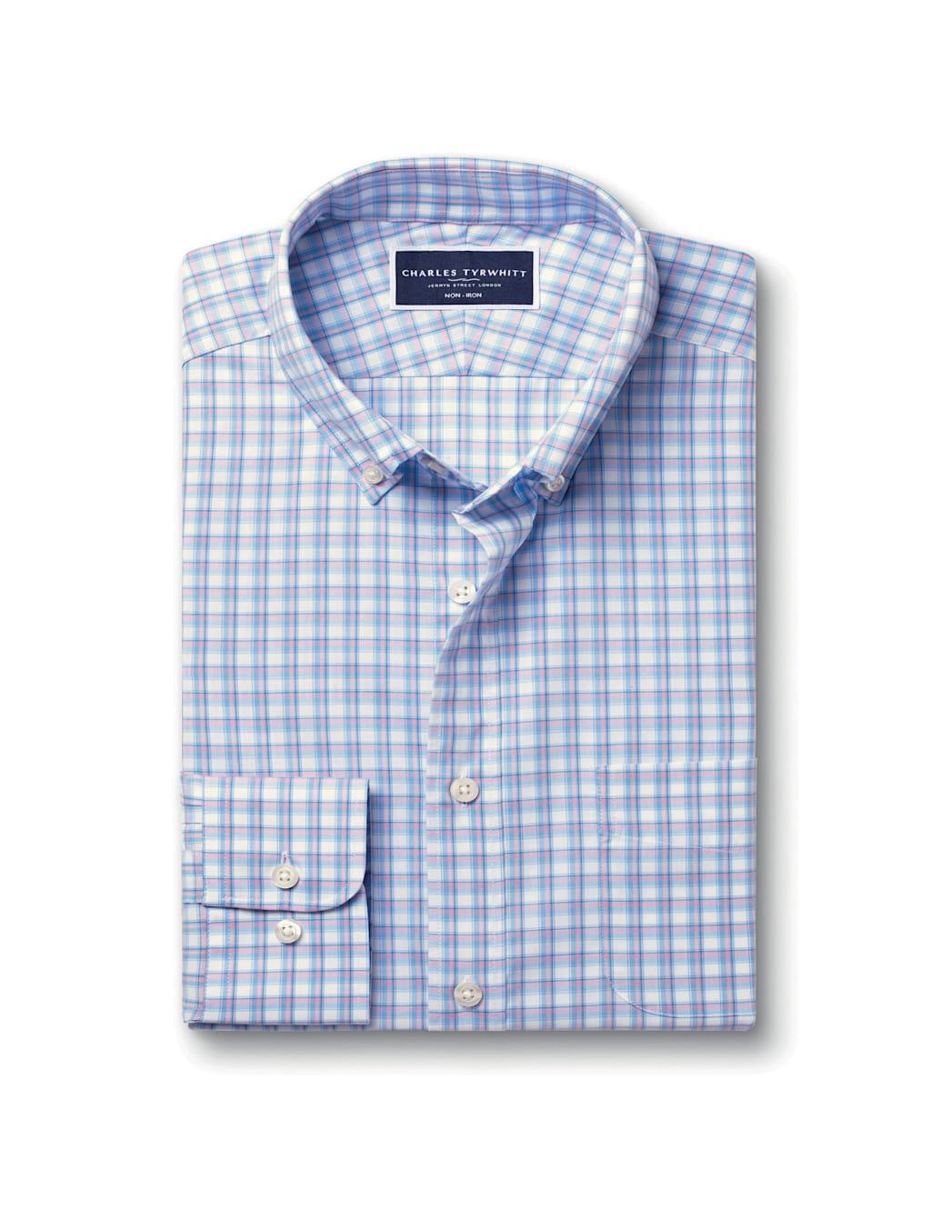 Non Iron Slim Fit Stretch Check Oxford Shirt 2 of 5