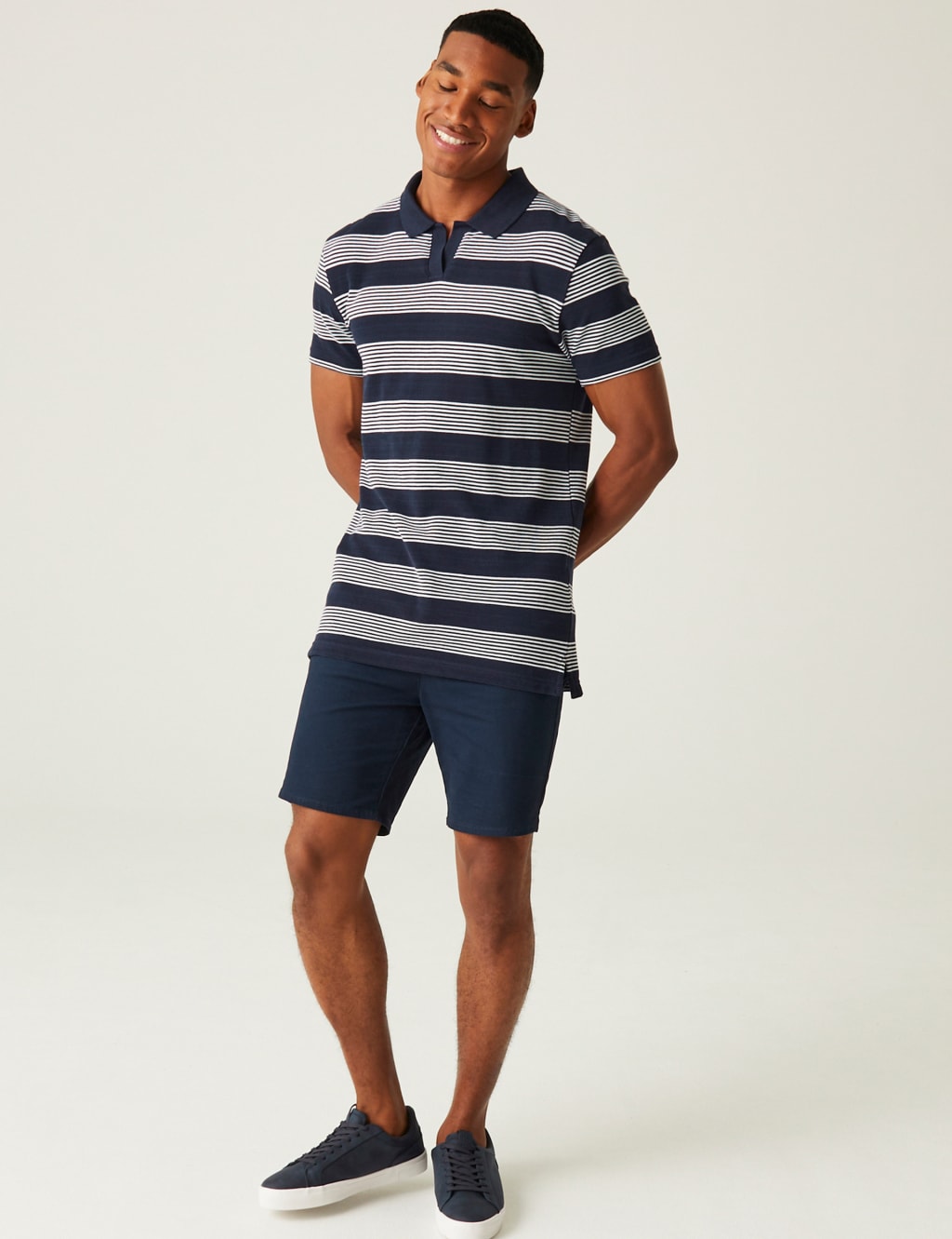 Tempete Pure Cotton Striped Polo Shirt 4 of 5