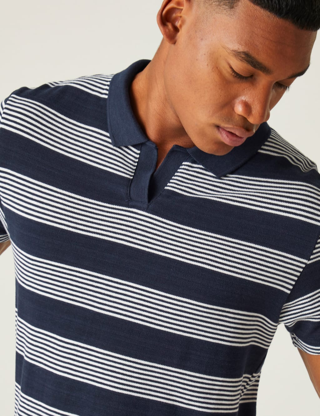 Tempete Pure Cotton Striped Polo Shirt 5 of 5