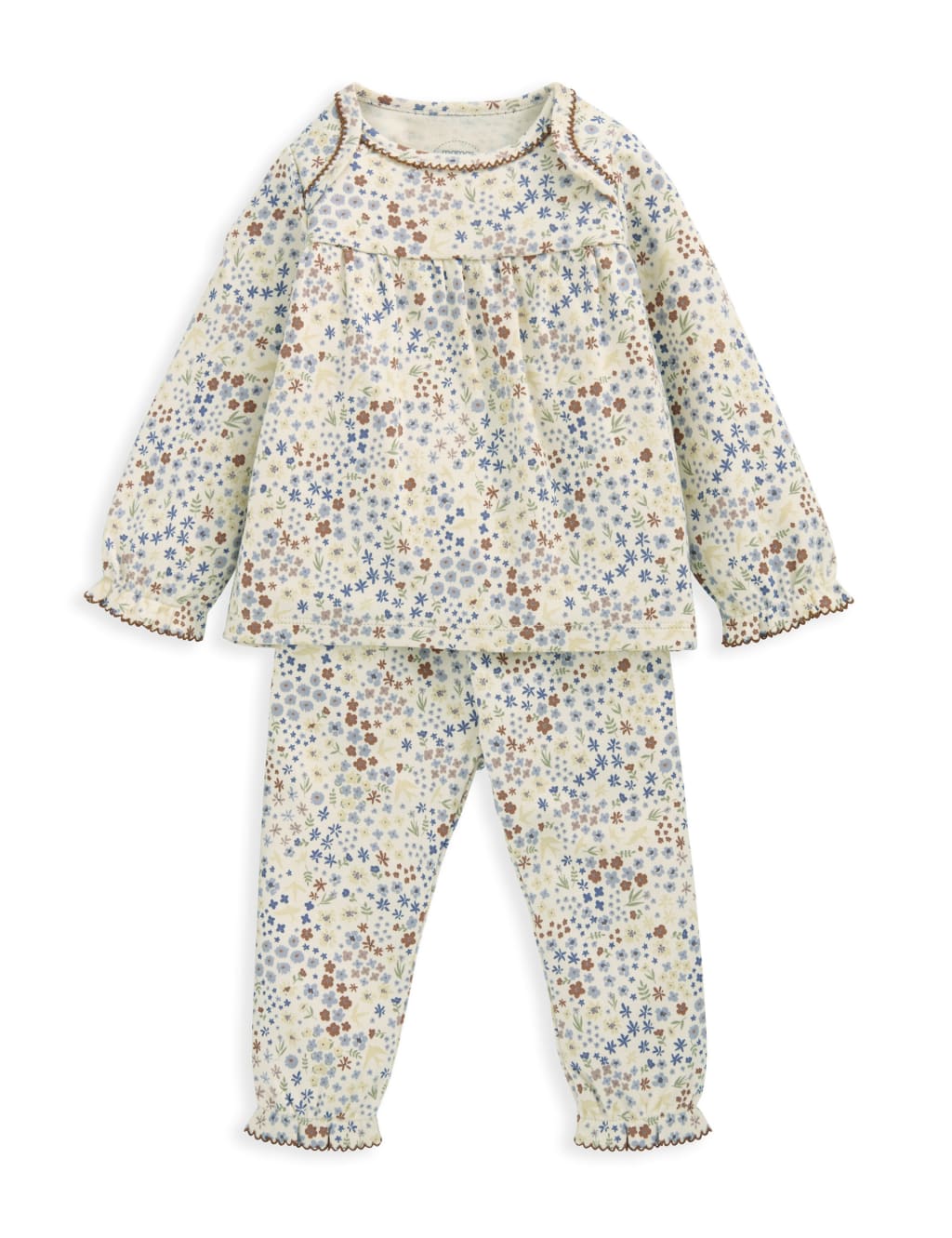 Pure Cotton Ditsy Floral Pyjamas (0-3 Yrs) 2 of 4