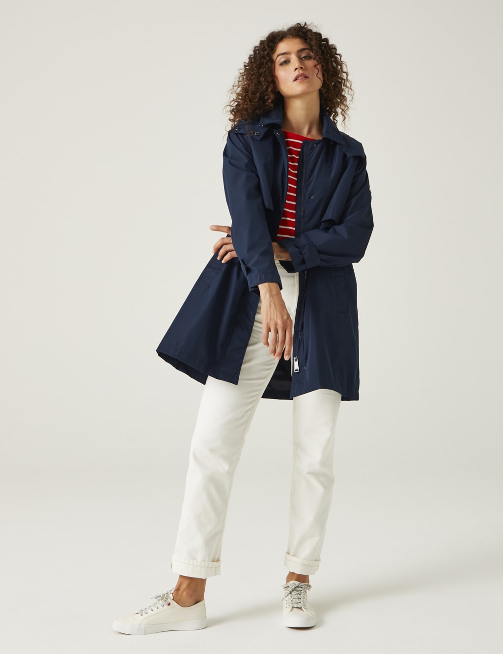 Georgonia Hooded Funnel Neck Raincoat 1 of 10