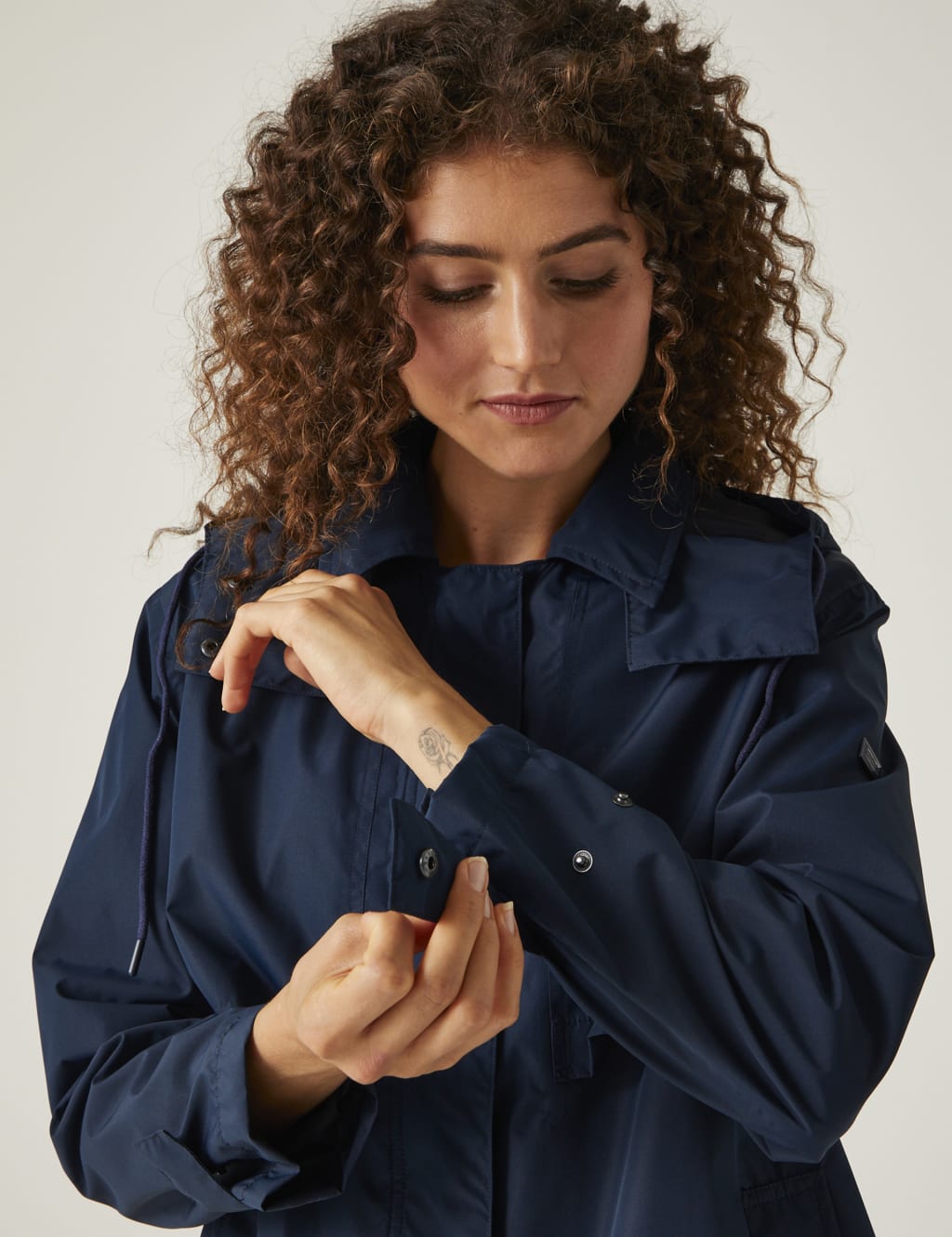 Georgonia Hooded Funnel Neck Raincoat 5 of 10