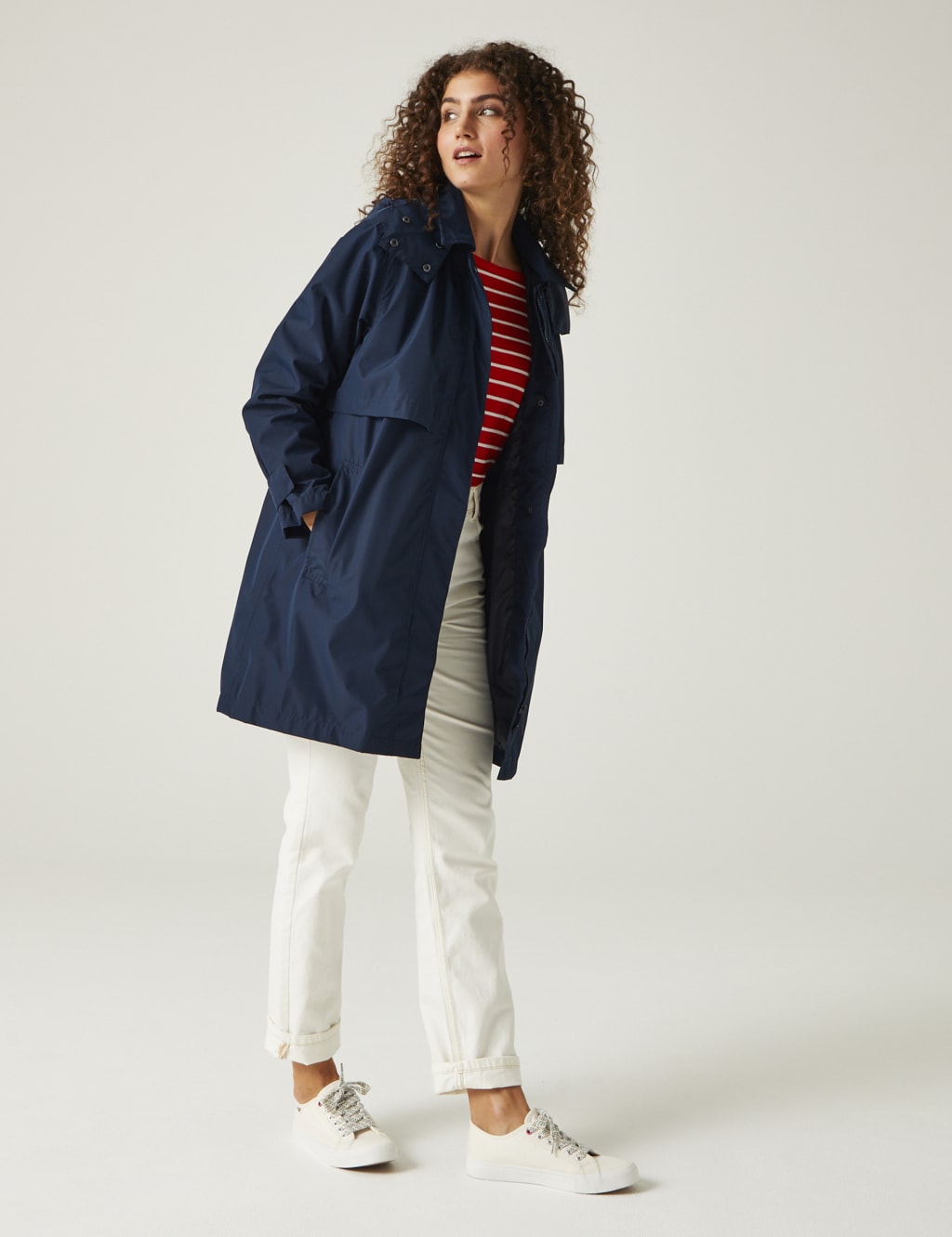 Georgonia Hooded Funnel Neck Raincoat 6 of 10