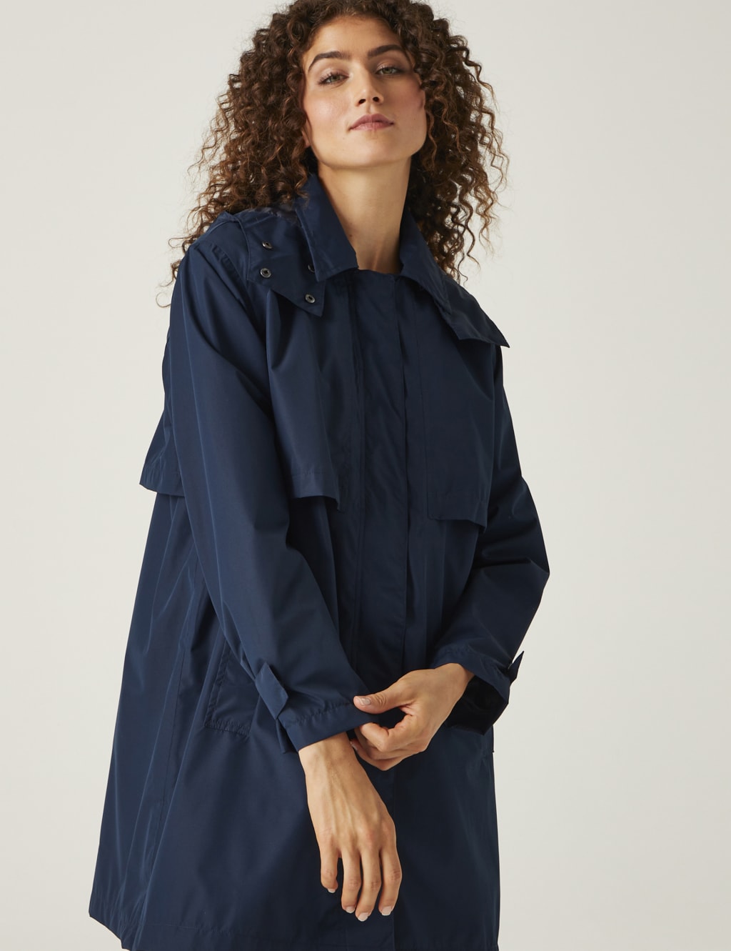 Georgonia Hooded Funnel Neck Raincoat 7 of 10