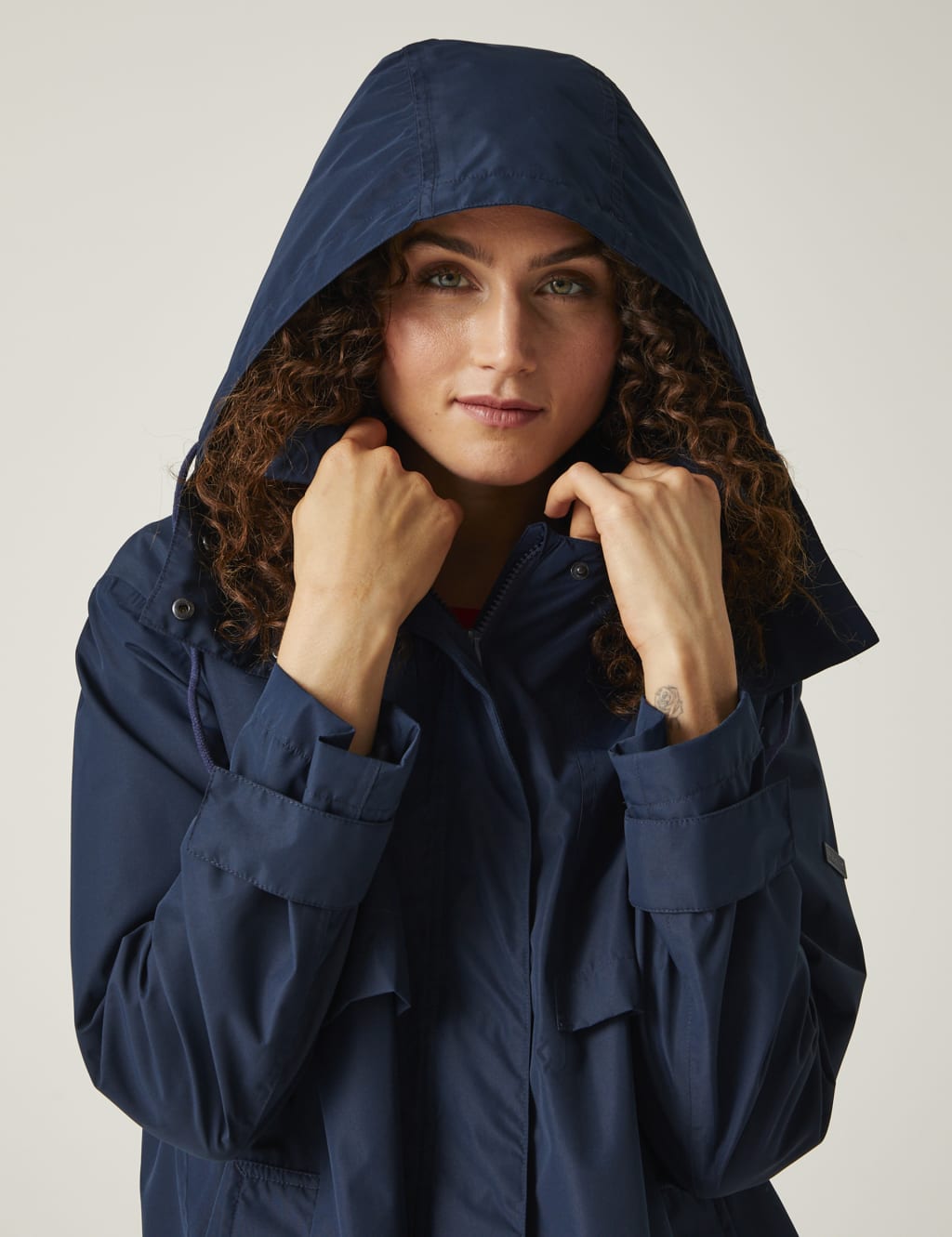 Georgonia Hooded Funnel Neck Raincoat 10 of 10
