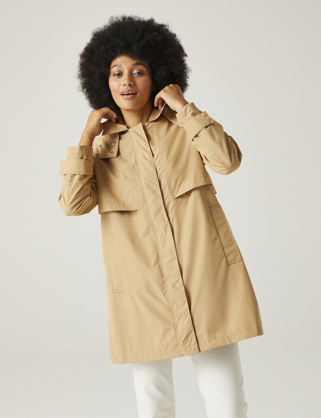 Georgonia Hooded Funnel Neck Raincoat 3 of 10