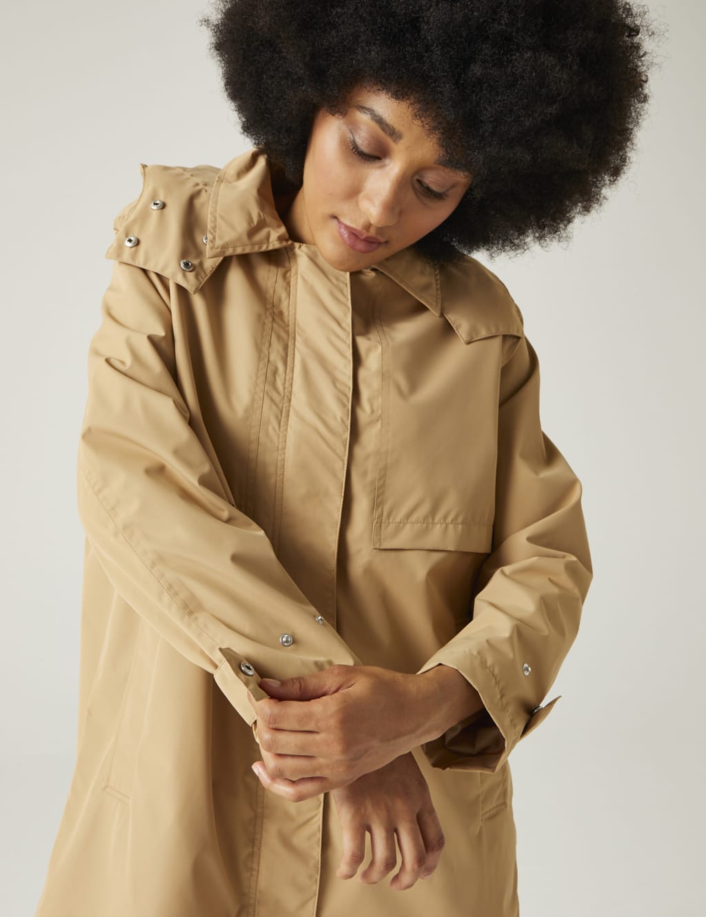 Georgonia Hooded Funnel Neck Raincoat 5 of 10