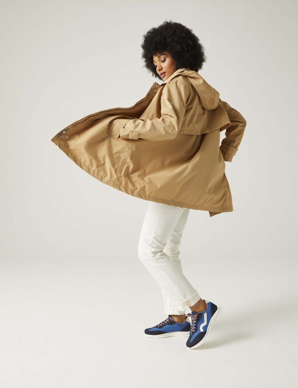 Georgonia Hooded Funnel Neck Raincoat 6 of 10