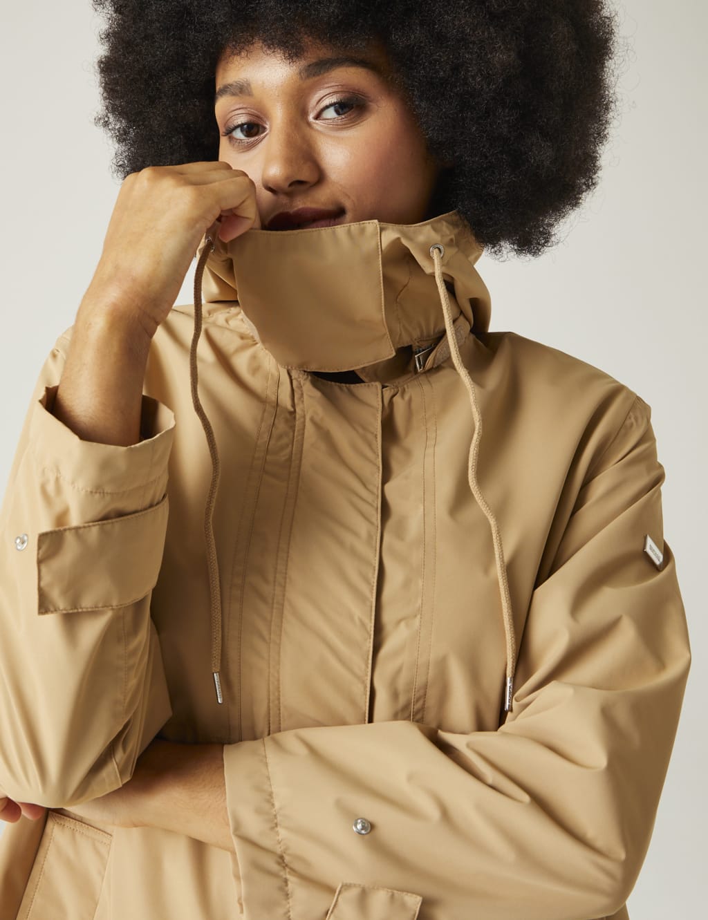 Georgonia Hooded Funnel Neck Raincoat 8 of 10