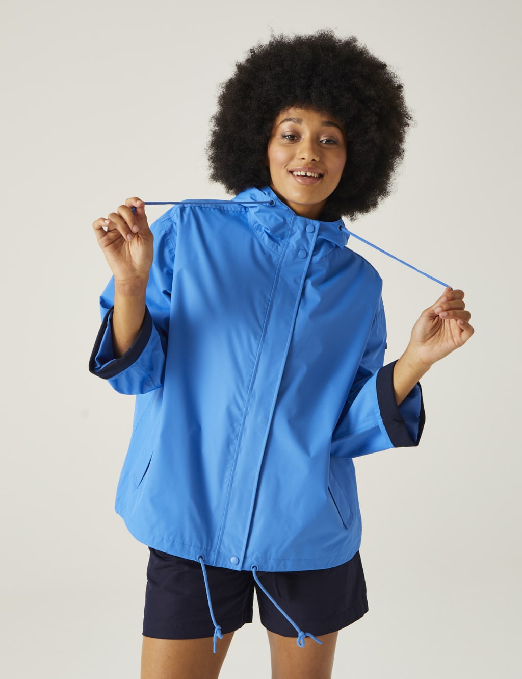 Sarika Hooded Funnel Neck Raincoat 1 of 3