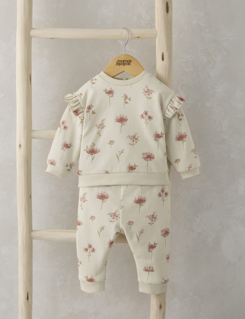 2pc Pure Cotton Floral Outfit (0-12 Mths) 1 of 6