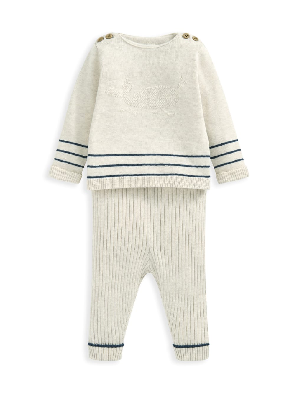 2pc Pure Cotton Knitted Whale Outfit (0-12 Mths) 2 of 4