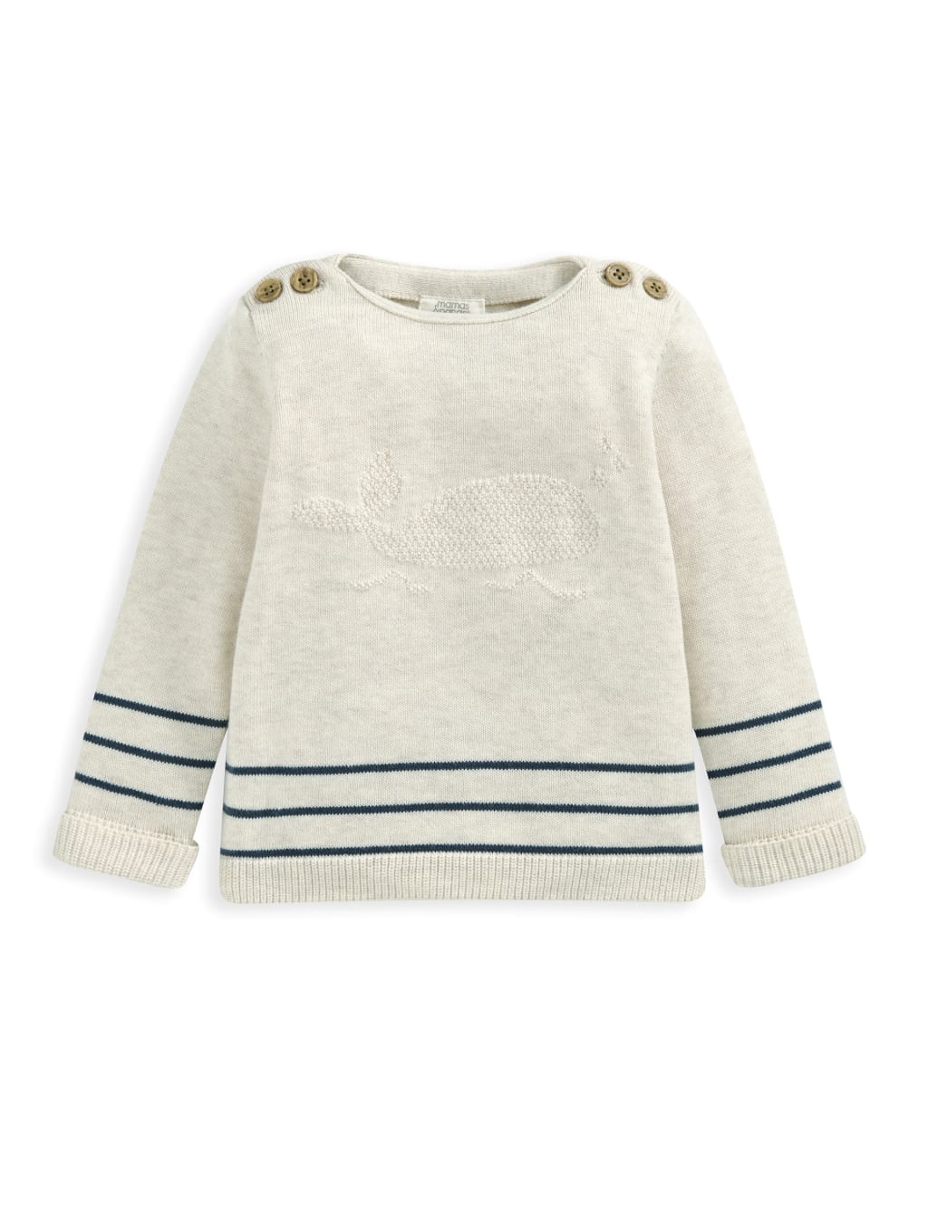 2pc Pure Cotton Knitted Whale Outfit (0-12 Mths) 3 of 4