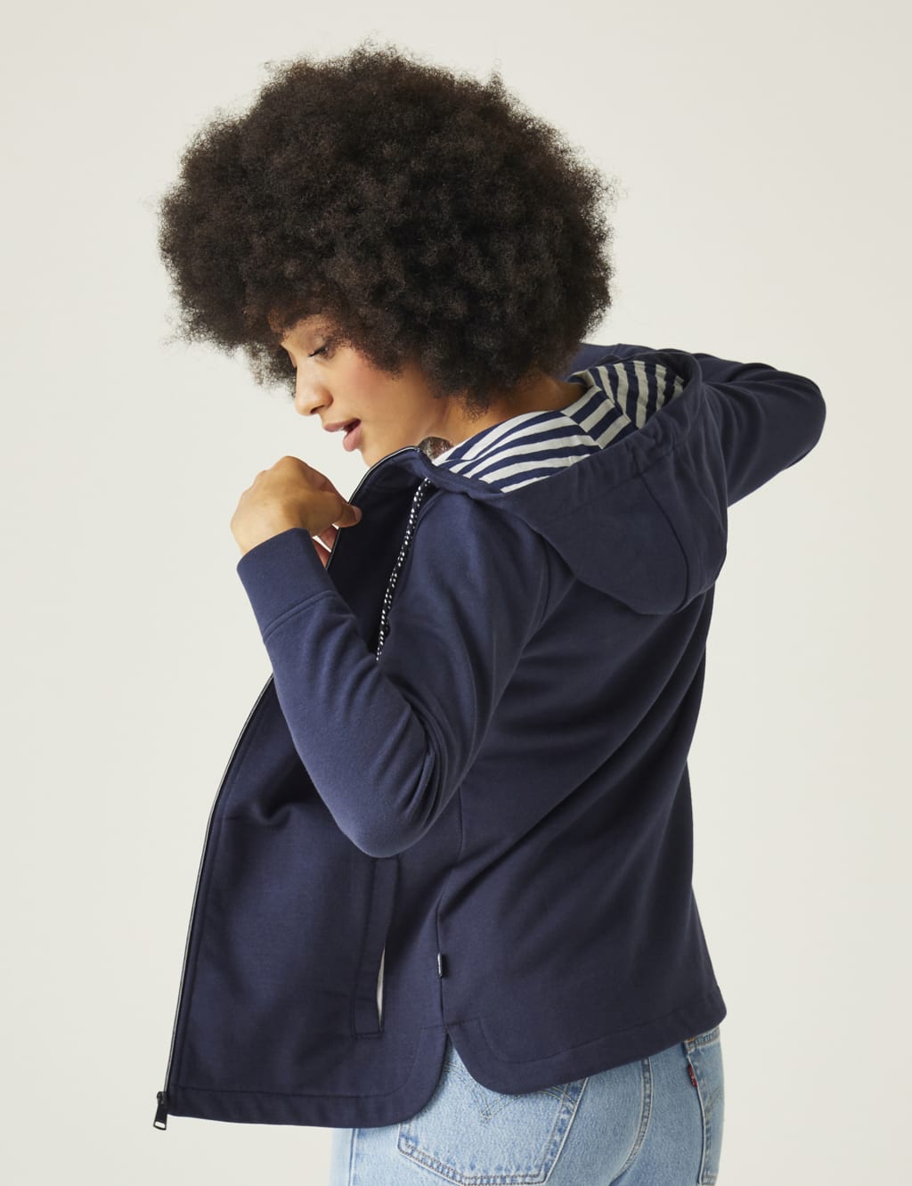 Bayletta Cotton Rich Striped Zip Up Hoodie 4 of 5