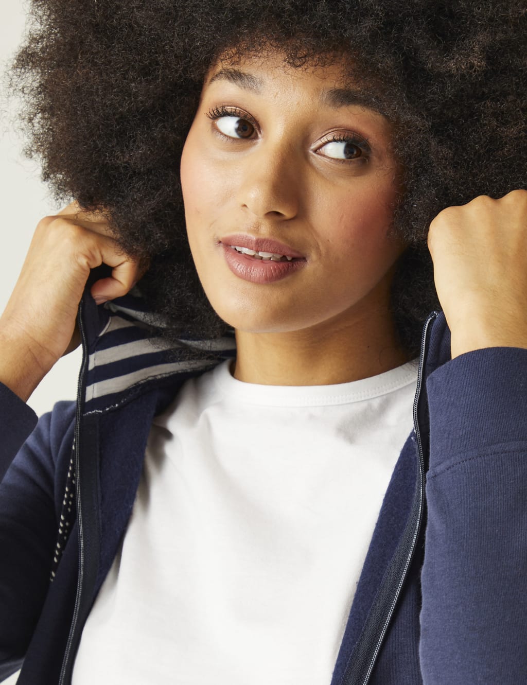 Women's striped zip up hoodie on sale