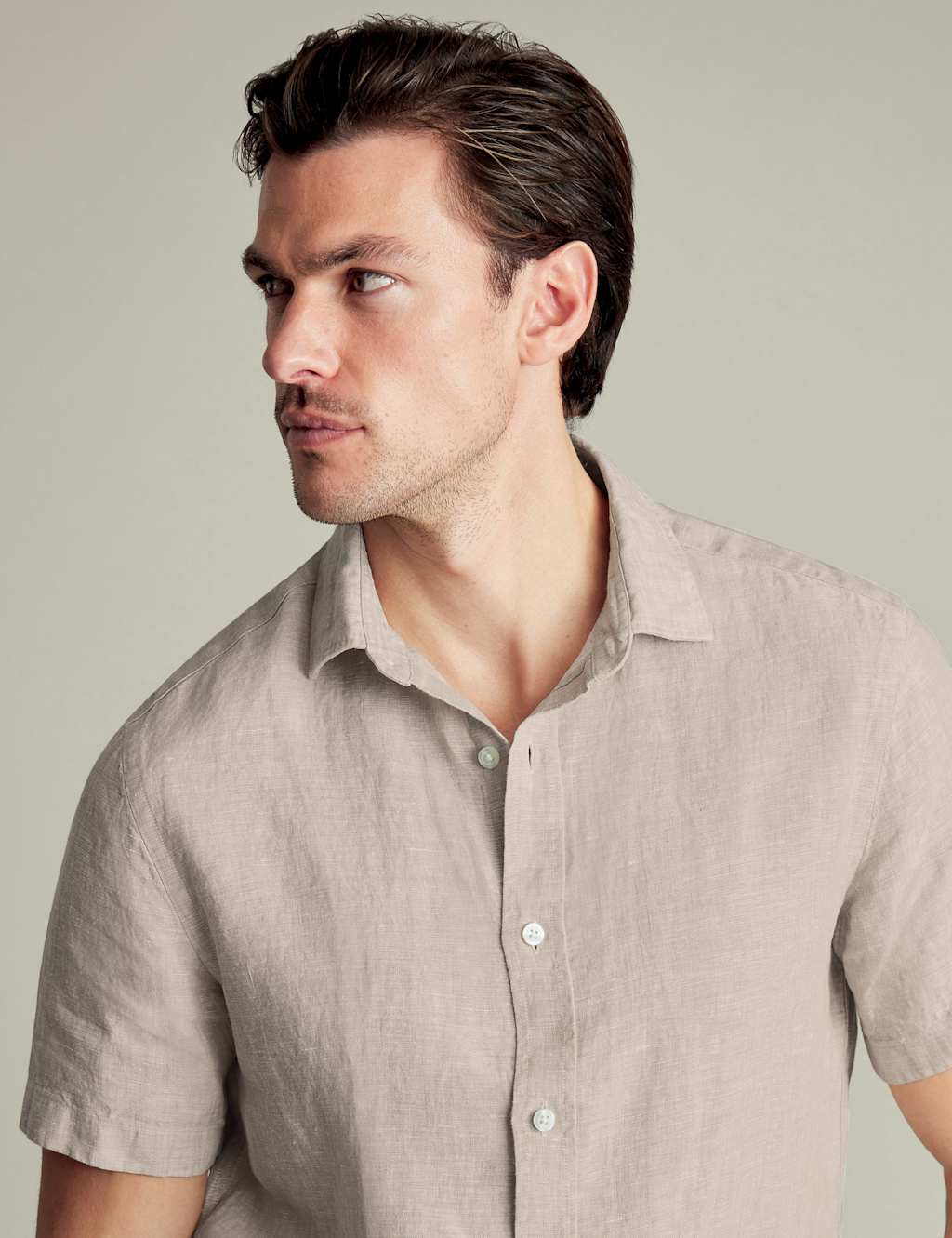 Slim Fit Pure Linen Short Sleeve Shirt 3 of 5