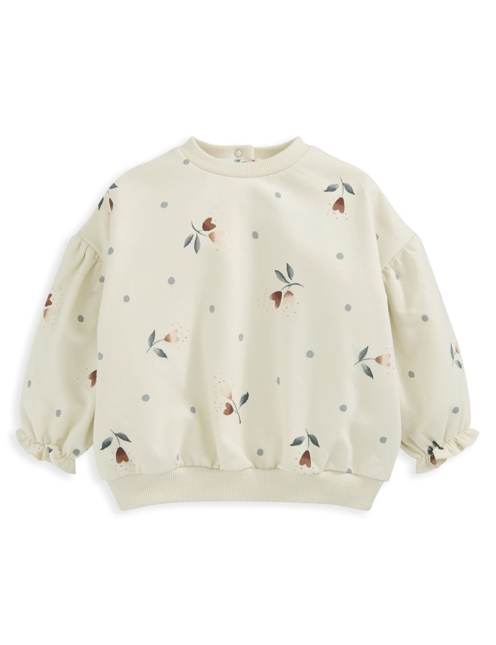Pure Cotton Floral Heart Print Sweatshirt (0-3 Yrs) 2 of 2