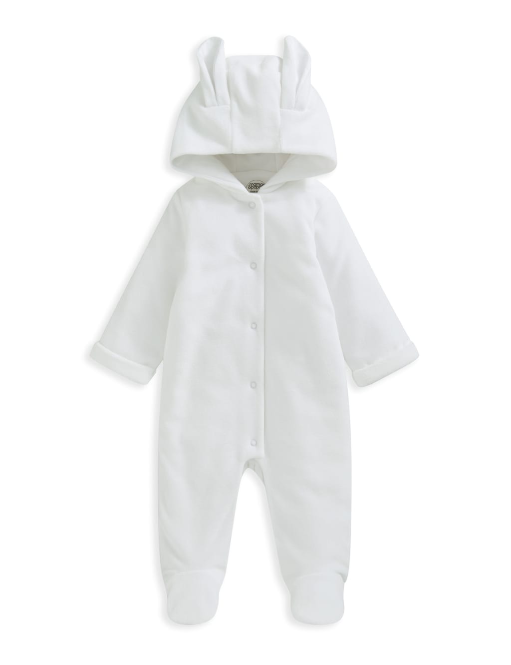 Cotton Rich Velour Bunny Hooded Pramsuit (7lbs-9 Mths) 2 of 2