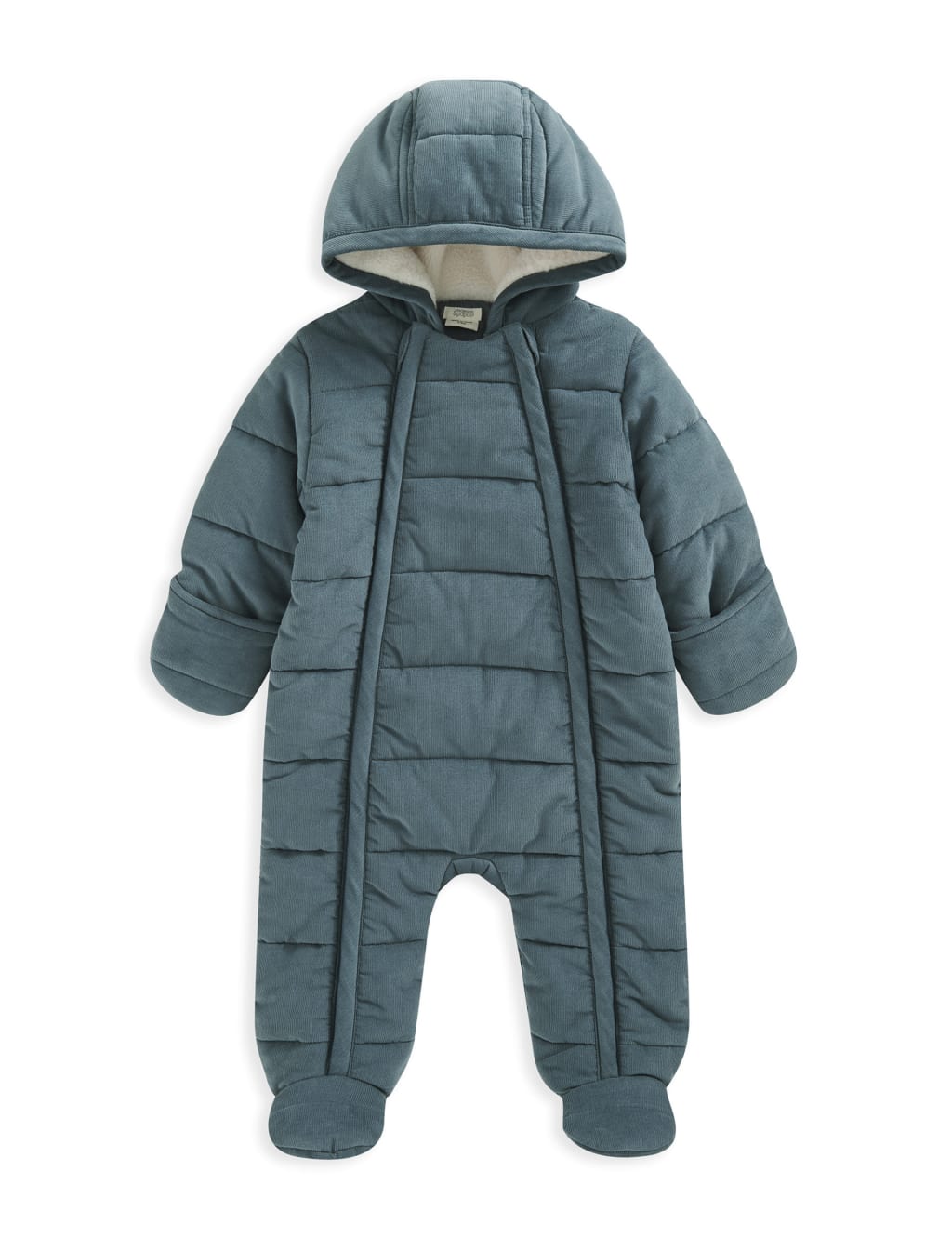 Pure Cotton Hooded Padded Pramsuit (7lbs-12 Mths) 2 of 2