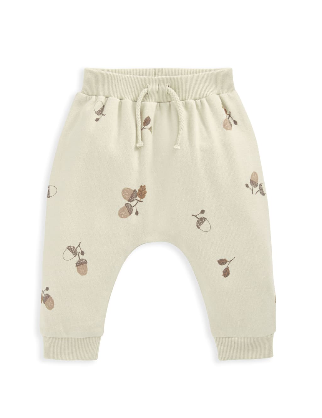 Pure Cotton Acorn Print Joggers (0-3 Yrs) 2 of 2