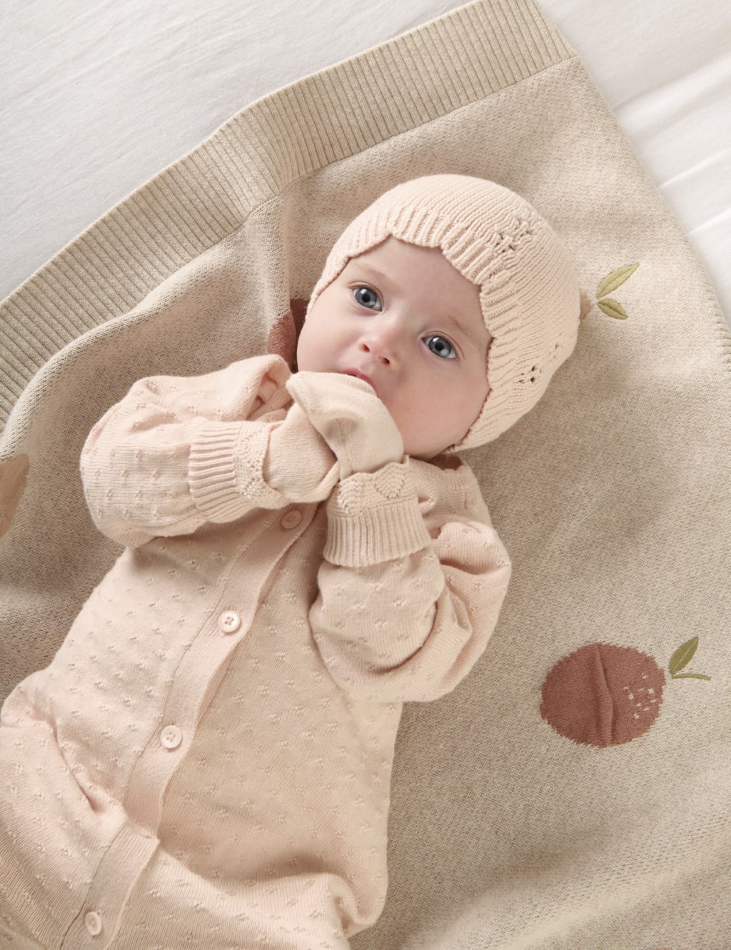 Kids Pure Cotton Knitted Hat Mittens Set 7lbs 12 Mths