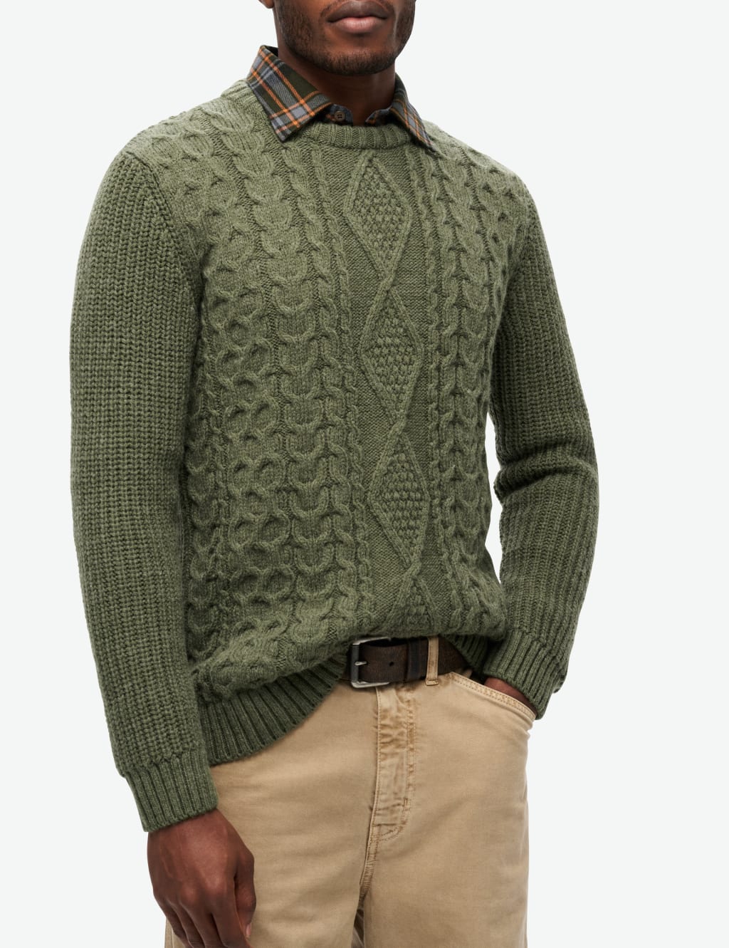 Wool Blend Cable Crew Neck Jumper 4 of 6