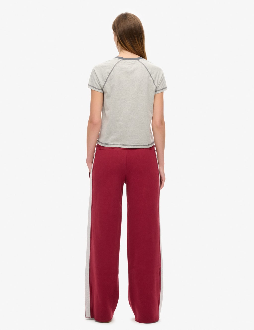 Cotton Rich Striped Drawstring Wide Leg Joggers 3 of 4
