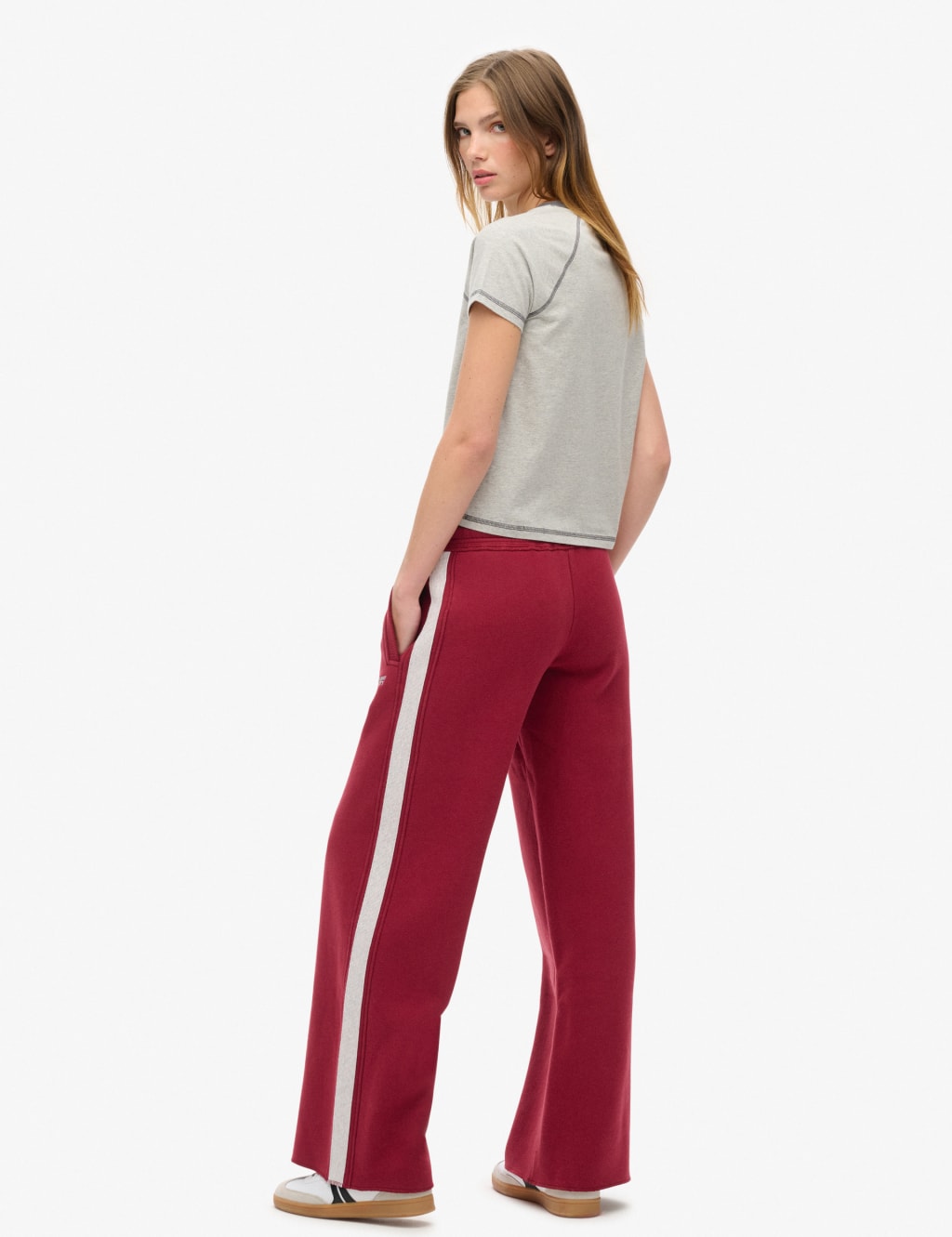 Cotton Rich Striped Drawstring Wide Leg Joggers 4 of 4