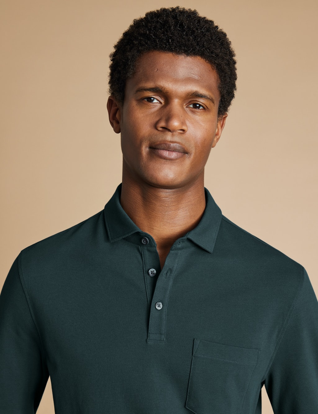 Cotton Rich Pique Long Sleeve Polo Shirt 3 of 6