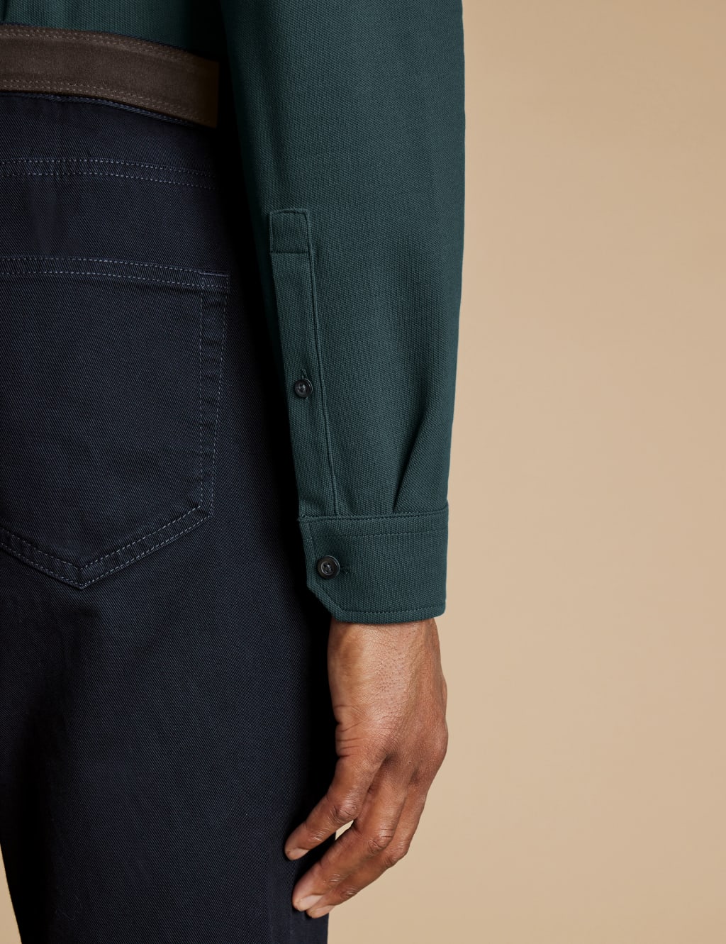 Cotton Rich Pique Long Sleeve Polo Shirt 4 of 6