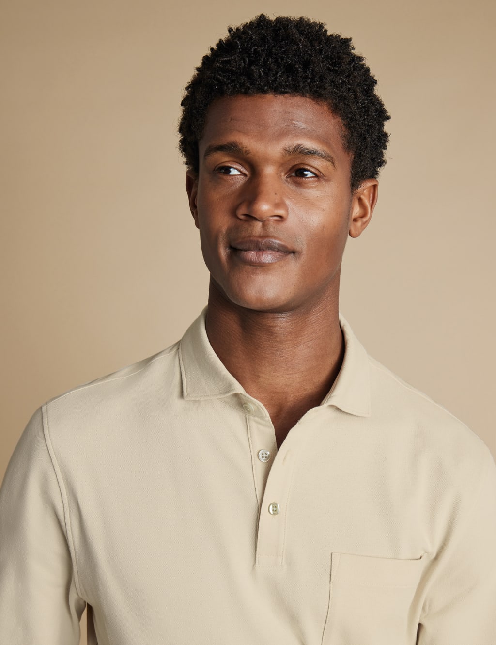 Cotton Rich Pique Long Sleeve Polo Shirt 3 of 5